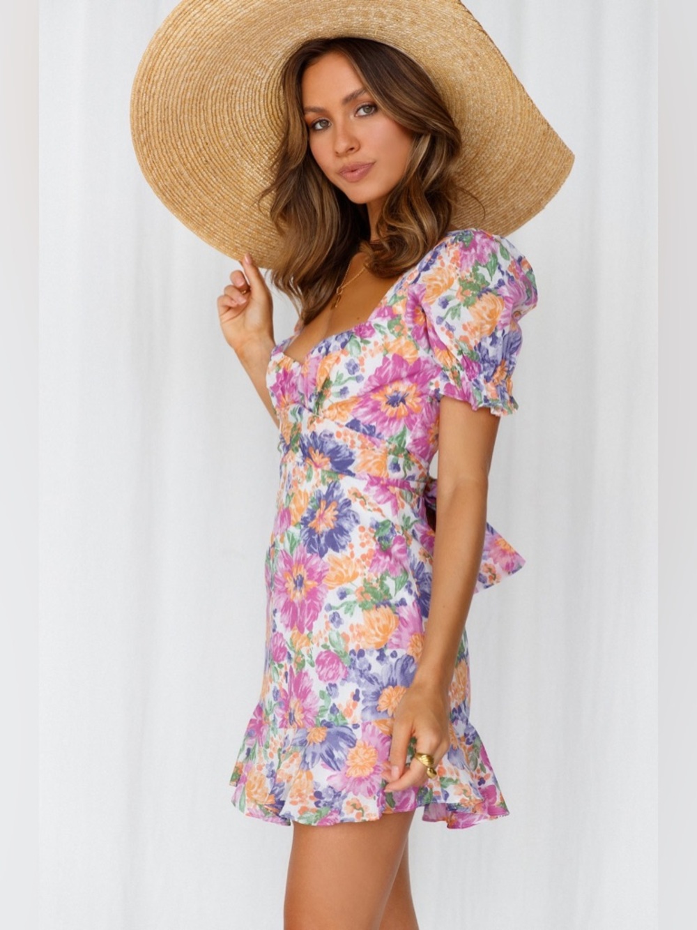 Hello Molly Katie Dress Purple Floral Mini Dress, Size Small, NWT - Picture 7 of 16
